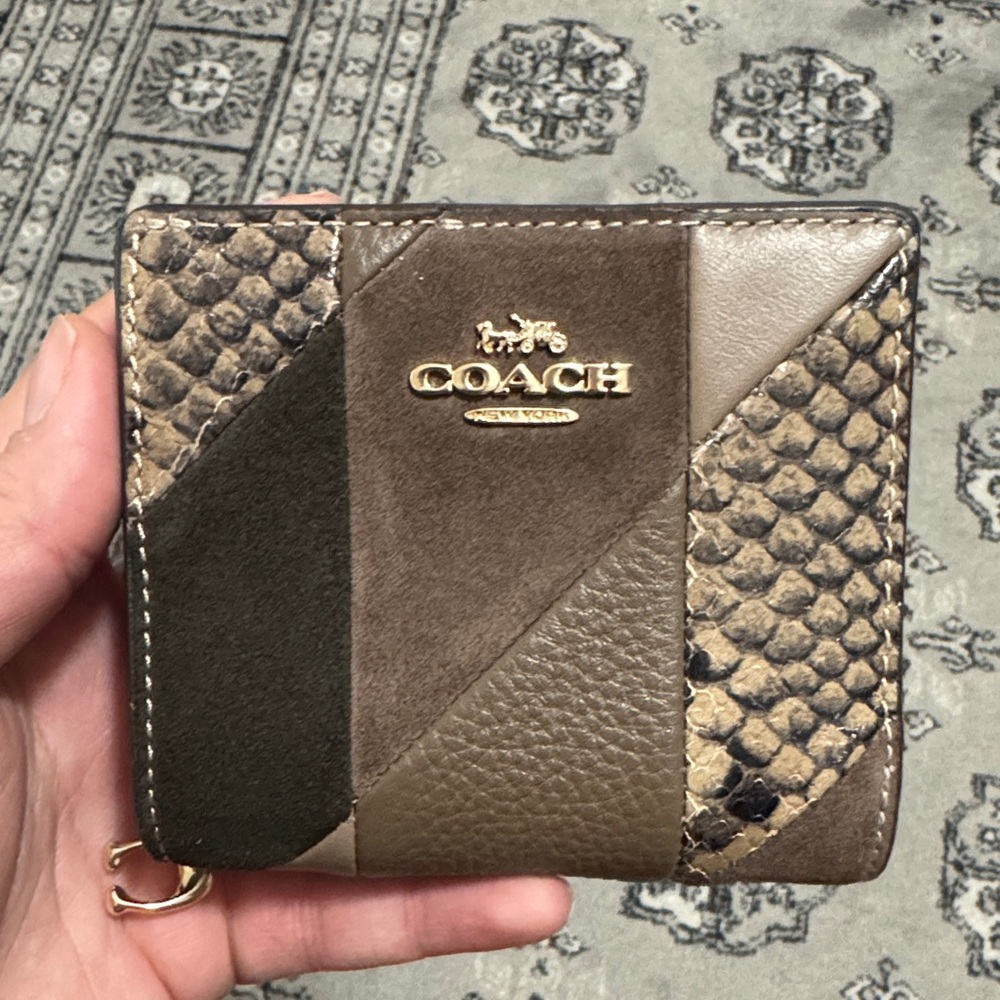 Coach Snap Wallet in Brown Patchwork